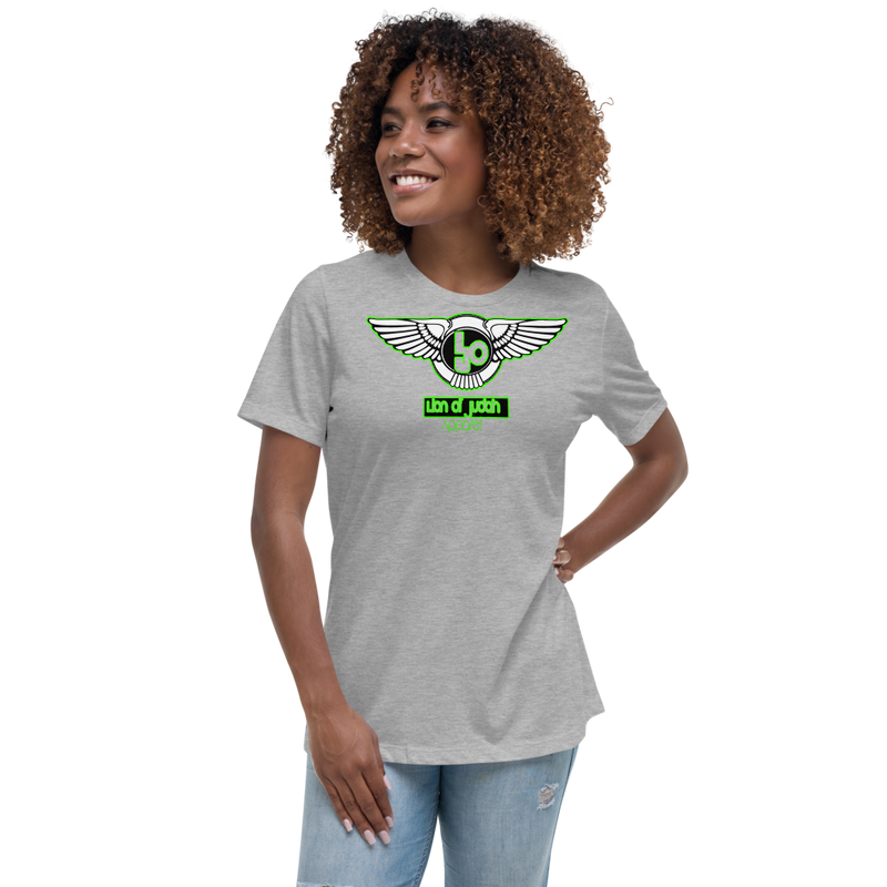 Lion Of Judah Wingz Green logo Women's Relaxed T-Shirt