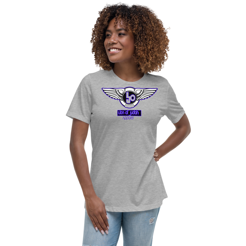 Lion Of Judah Wingz Blue logo Women's Relaxed T-Shirt