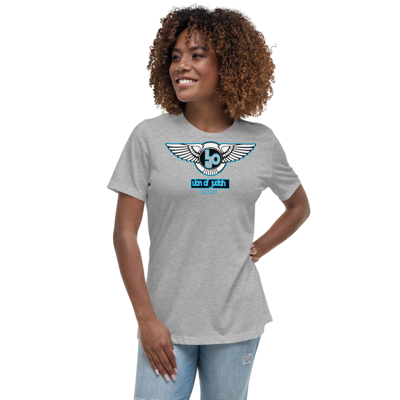 Lion Of Judah Baby Blue logo Women's Relaxed T-Shirt