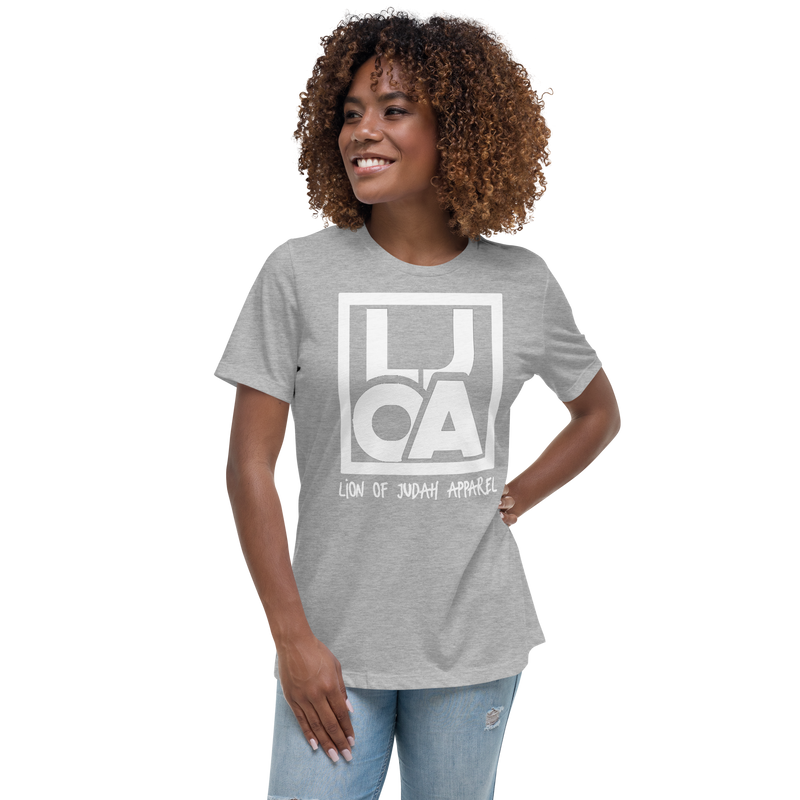 Lion Of Judah Apparel White new logo Women's Relaxed T-Shirt