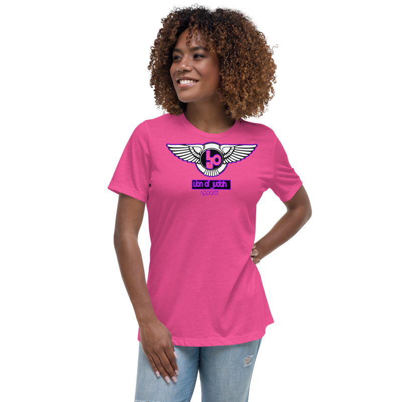 Lion Of Judah Wingz Purple logo Women's Relaxed T-Shirt