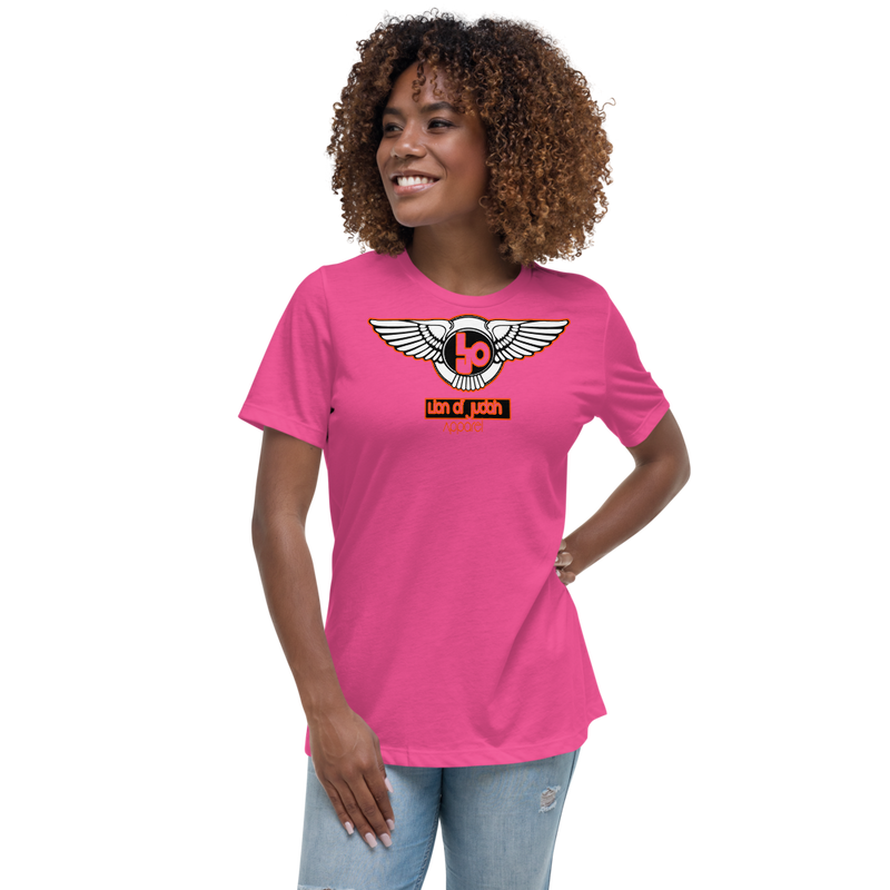 Lion Of Judah Wingz Orange logo Women's Relaxed T-Shirt