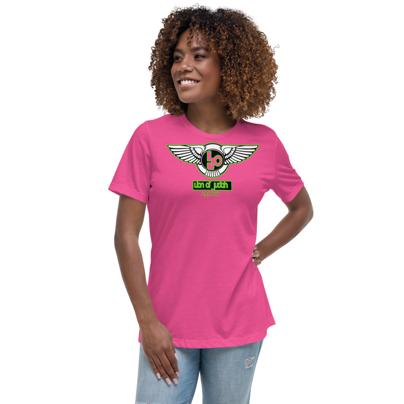 Lion Of Judah Wingz Green logo Women's Relaxed T-Shirt