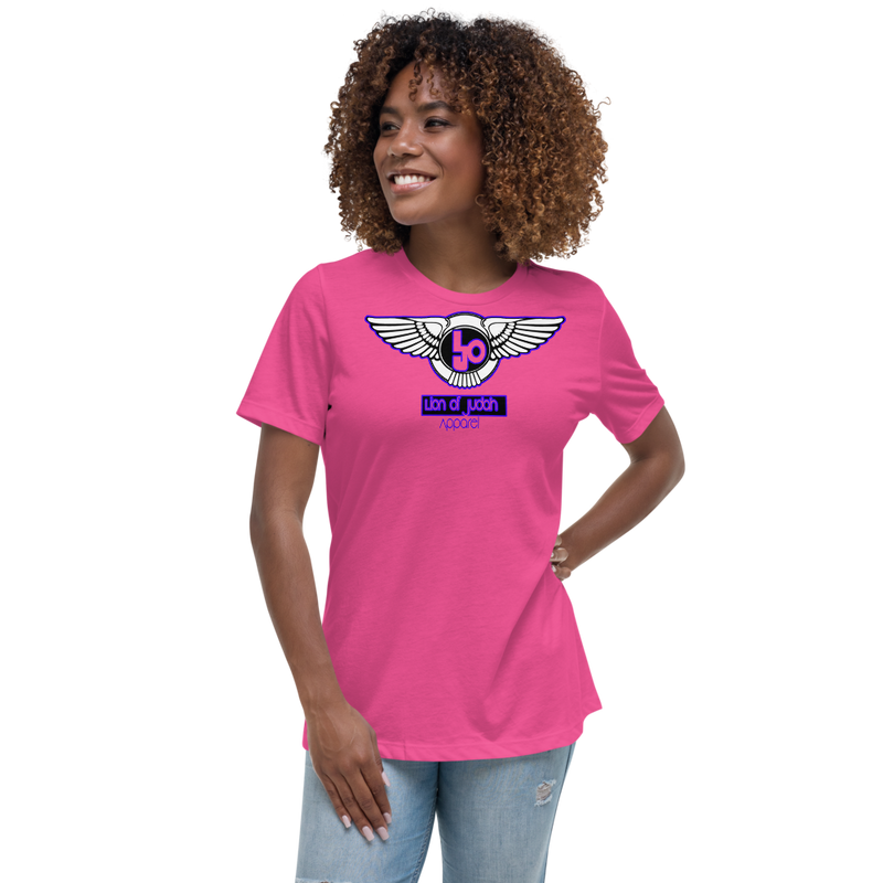 Lion Of Judah Wingz Blue logo Women's Relaxed T-Shirt