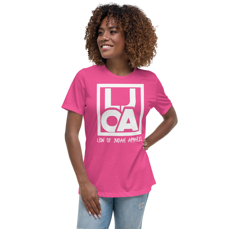 Lion Of Judah Apparel White new logo Women's Relaxed T-Shirt
