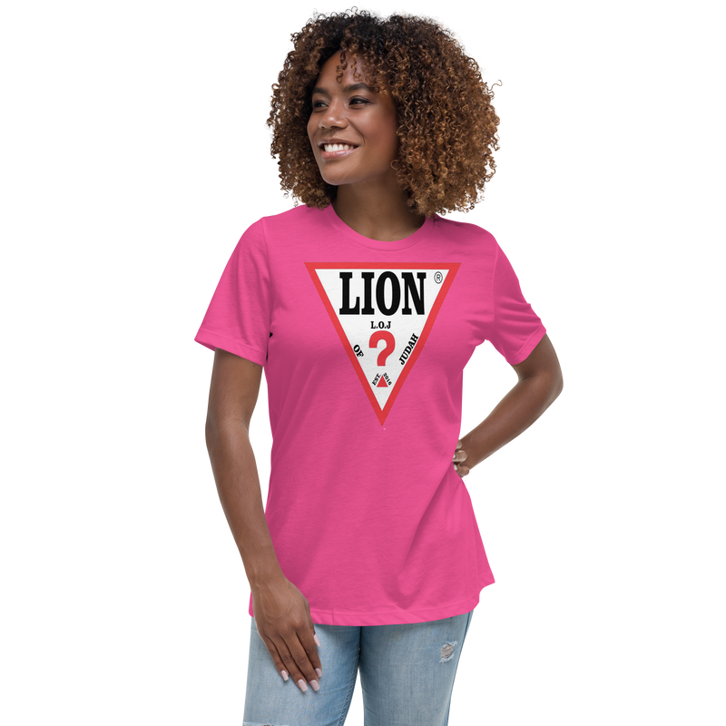 Lion Of Judah Guess Word Play Spinoff Design Women's Relaxed T-Shirt