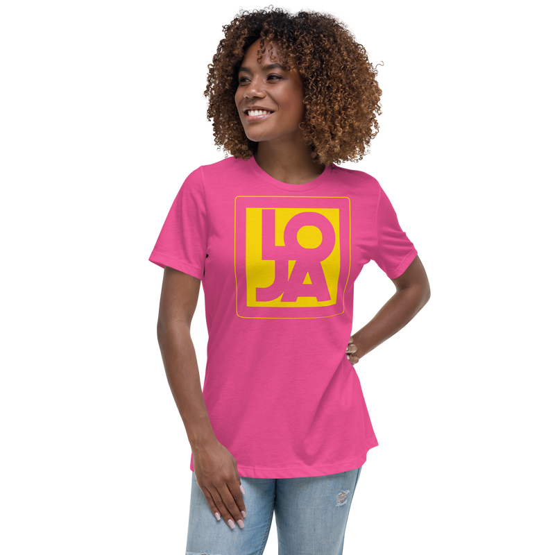 Lion Of Judah Apparel Logo High Energy bright Sun Star Yellow Women's Relaxed T-Shirt