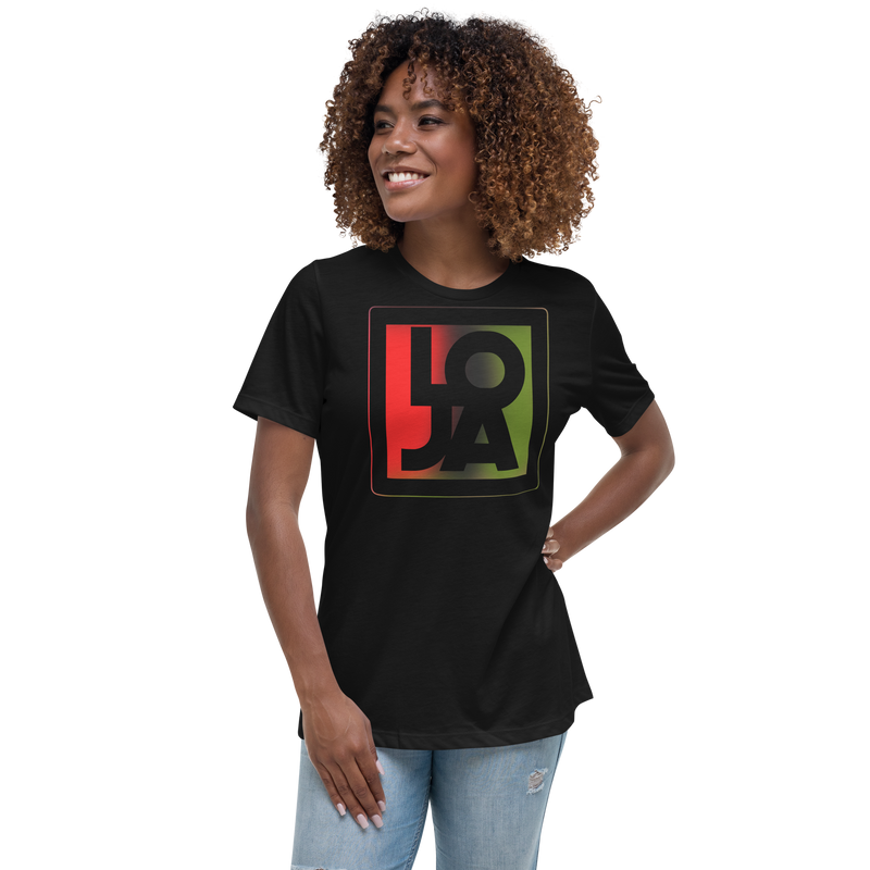 REd BlacK GreeN Lion Of Judah Apparel Logo Women's Relaxed T-Shirt