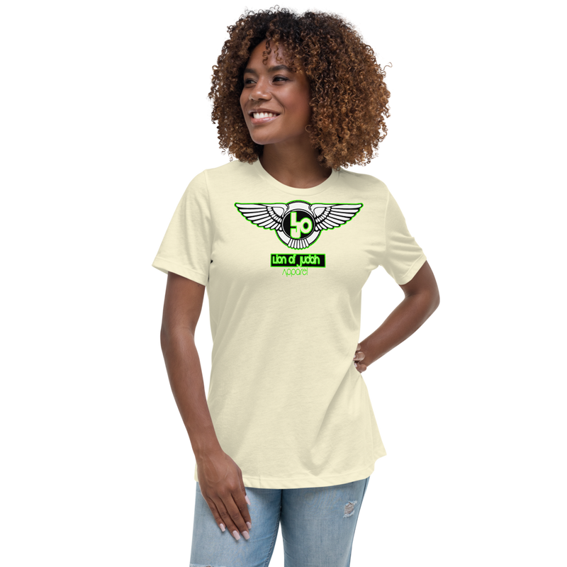 Lion Of Judah Wingz Green logo Women's Relaxed T-Shirt