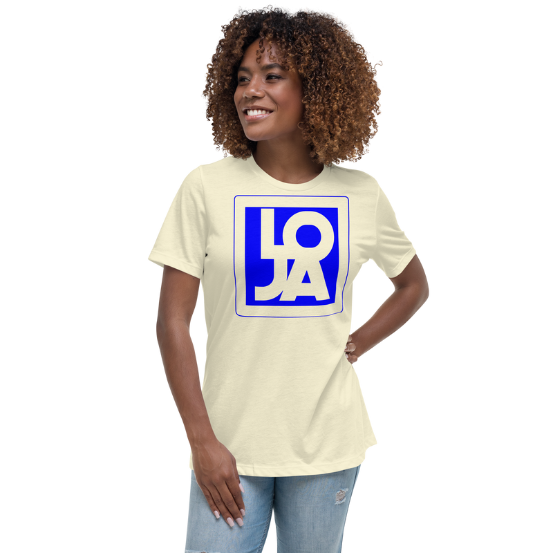 Planet Earth Blue Lion Of Judah Apparel Logo Women's Relaxed T-Shirt