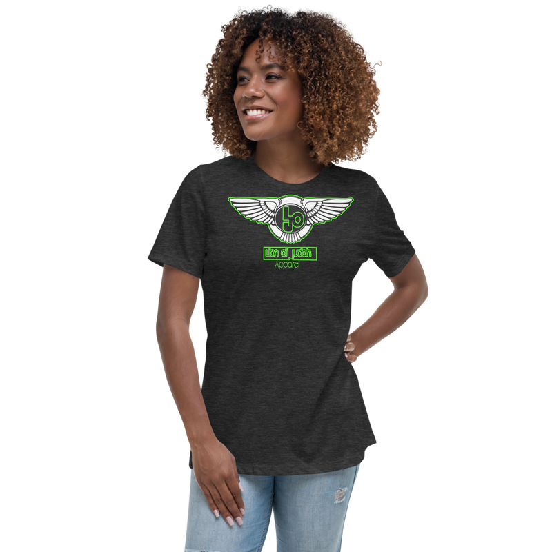 Lion Of Judah Wingz Green logo Women's Relaxed T-Shirt