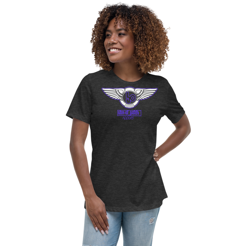 Lion Of Judah Wingz Blue logo Women's Relaxed T-Shirt
