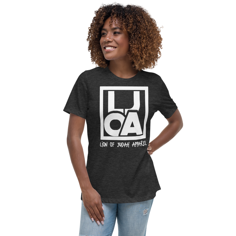 Lion Of Judah Apparel White new logo Women's Relaxed T-Shirt