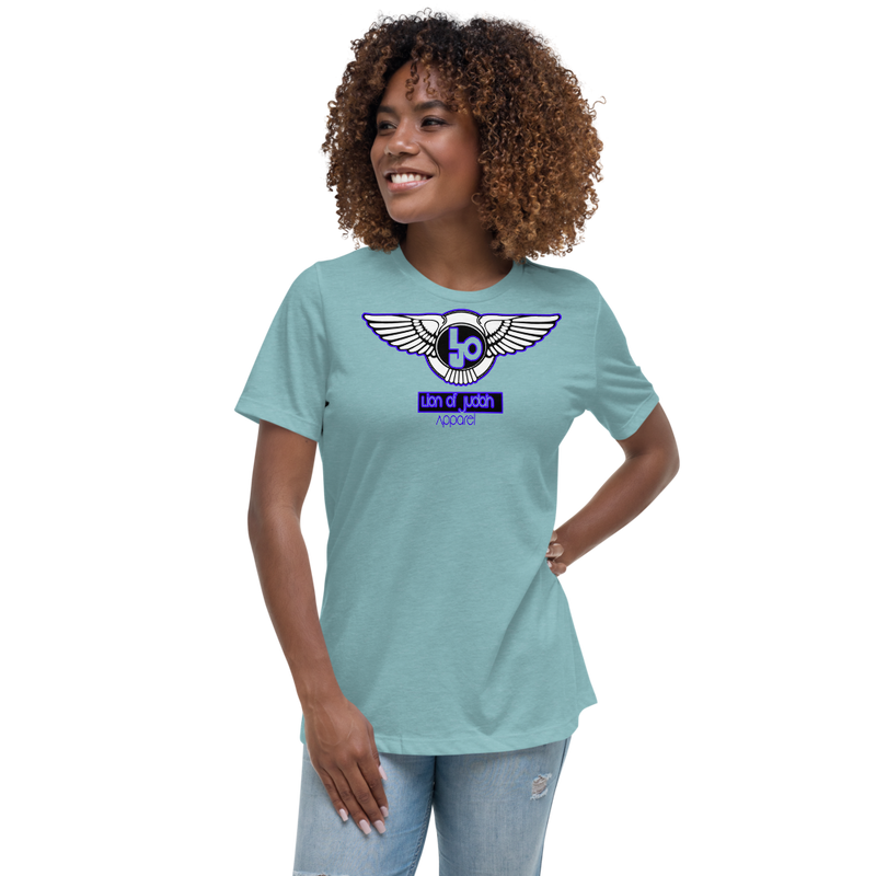 Lion Of Judah Wingz Blue logo Women's Relaxed T-Shirt