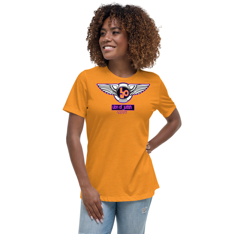 Lion Of Judah Wingz Purple logo Women's Relaxed T-Shirt