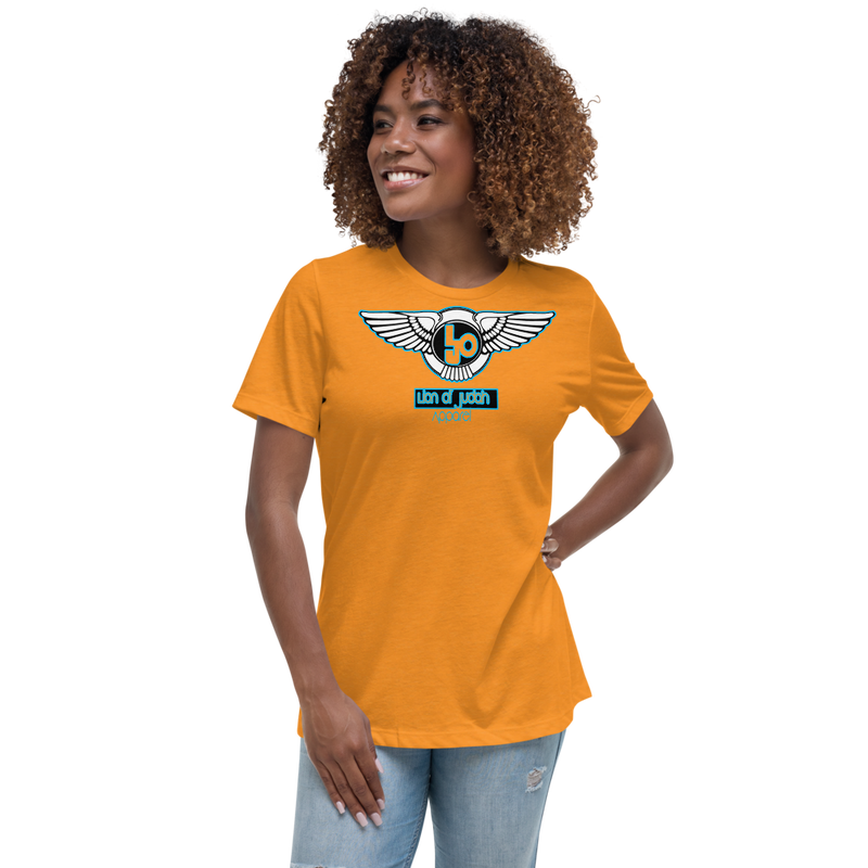 Lion Of Judah Baby Blue logo Women's Relaxed T-Shirt