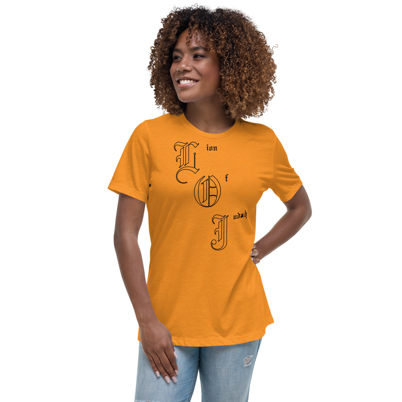 Lion Of Judah Letters Design Women's Relaxed T-Shirt