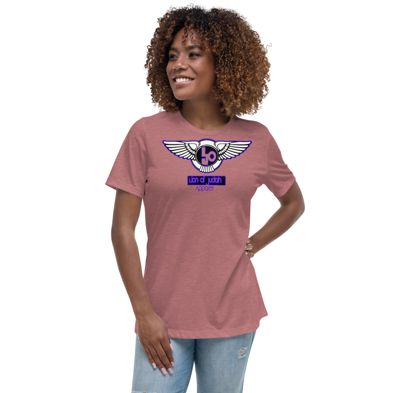 Lion Of Judah Wingz Blue logo Women's Relaxed T-Shirt