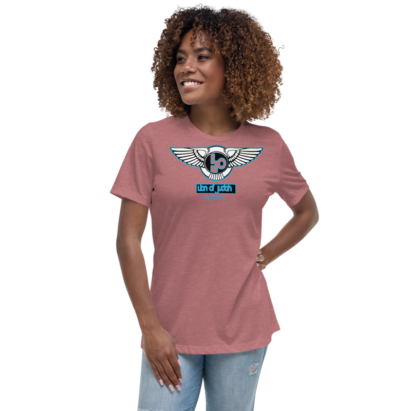 Lion Of Judah Baby Blue logo Women's Relaxed T-Shirt