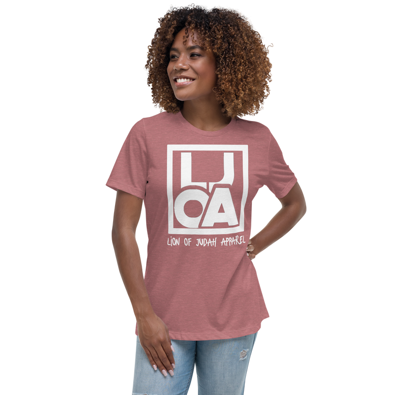 Lion Of Judah Apparel White new logo Women's Relaxed T-Shirt