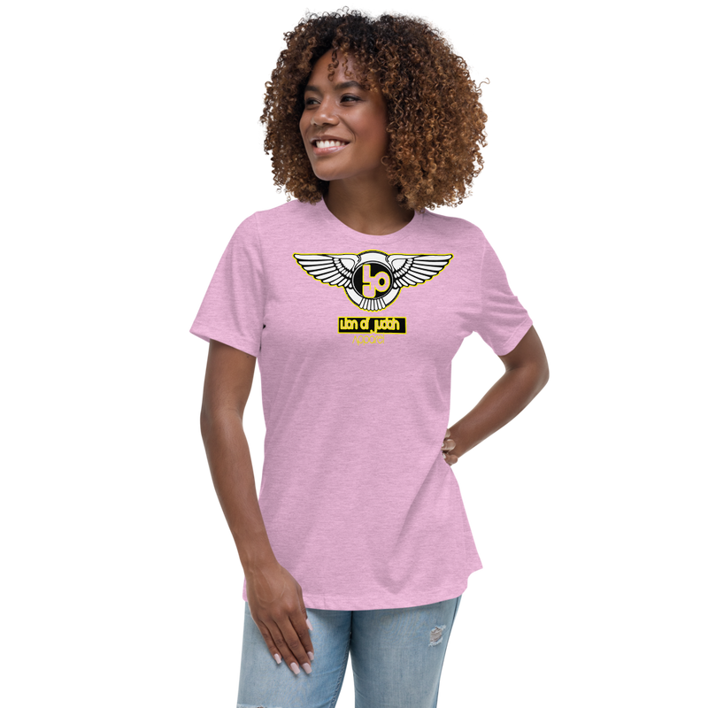 Lion Of Judah Wingz Yellow logo Women's Relaxed T-Shirt