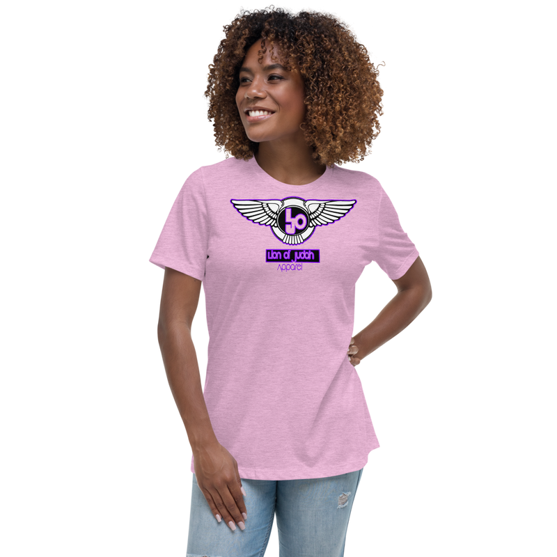 Lion Of Judah Wingz Purple logo Women's Relaxed T-Shirt