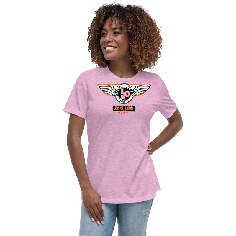 Lion Of Judah Wingz Orange logo Women's Relaxed T-Shirt