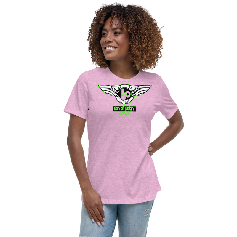 Lion Of Judah Wingz Green logo Women's Relaxed T-Shirt