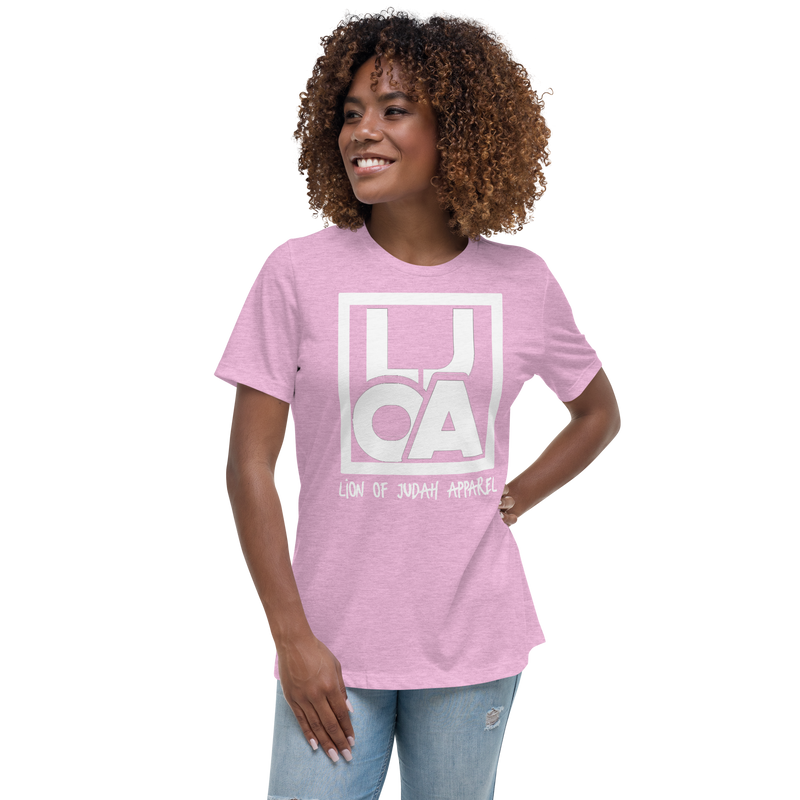 Lion Of Judah Apparel White new logo Women's Relaxed T-Shirt