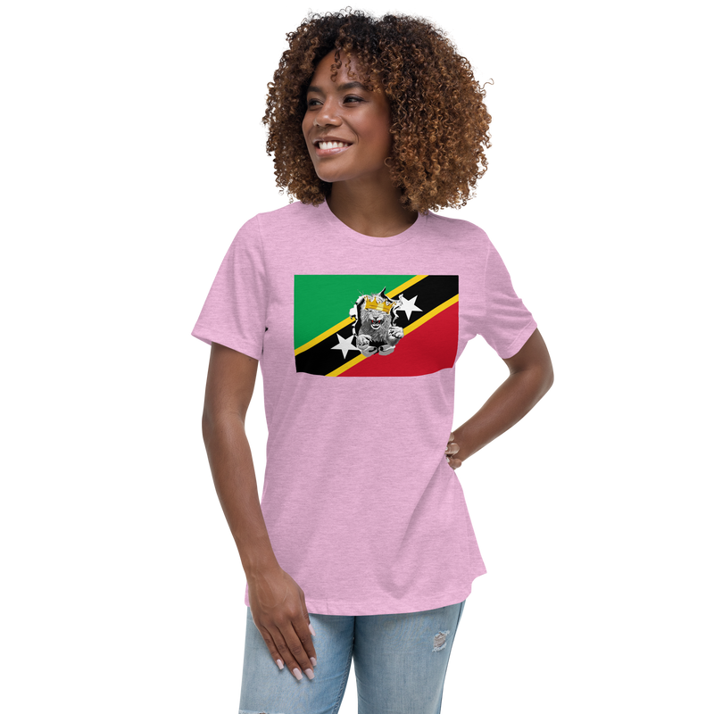 West Indian Lion of Judah St. Kitts And Nevis Flag Women's Relaxed T-Shirt
