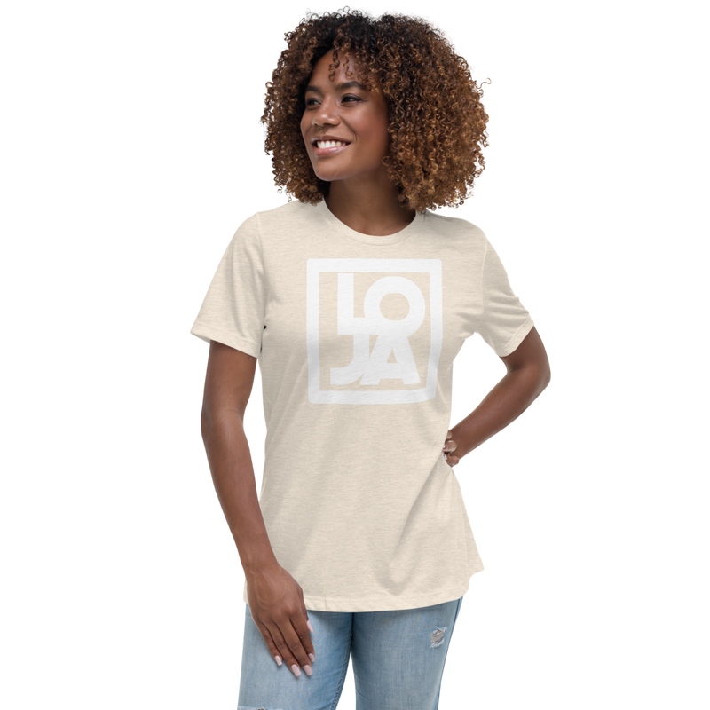Lion Of Judah Apparel White Logo Women's Relaxed T-Shirt