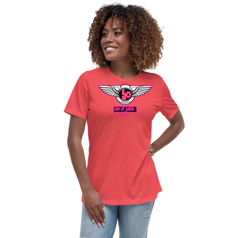Lion Of Judah Wingz Pink logo Women's Relaxed T-Shirt
