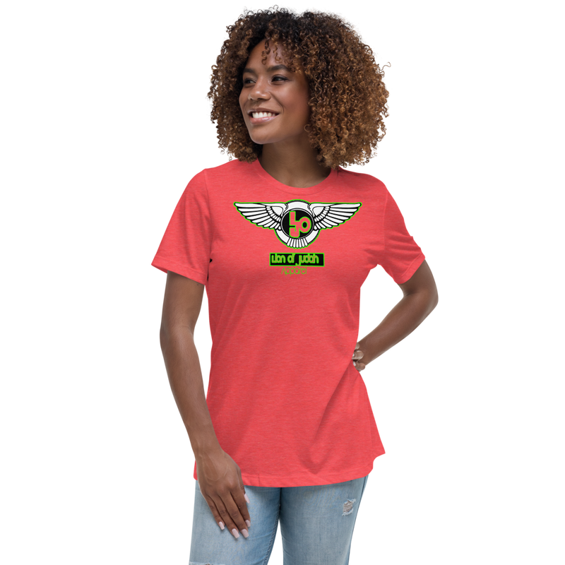Lion Of Judah Wingz Green logo Women's Relaxed T-Shirt