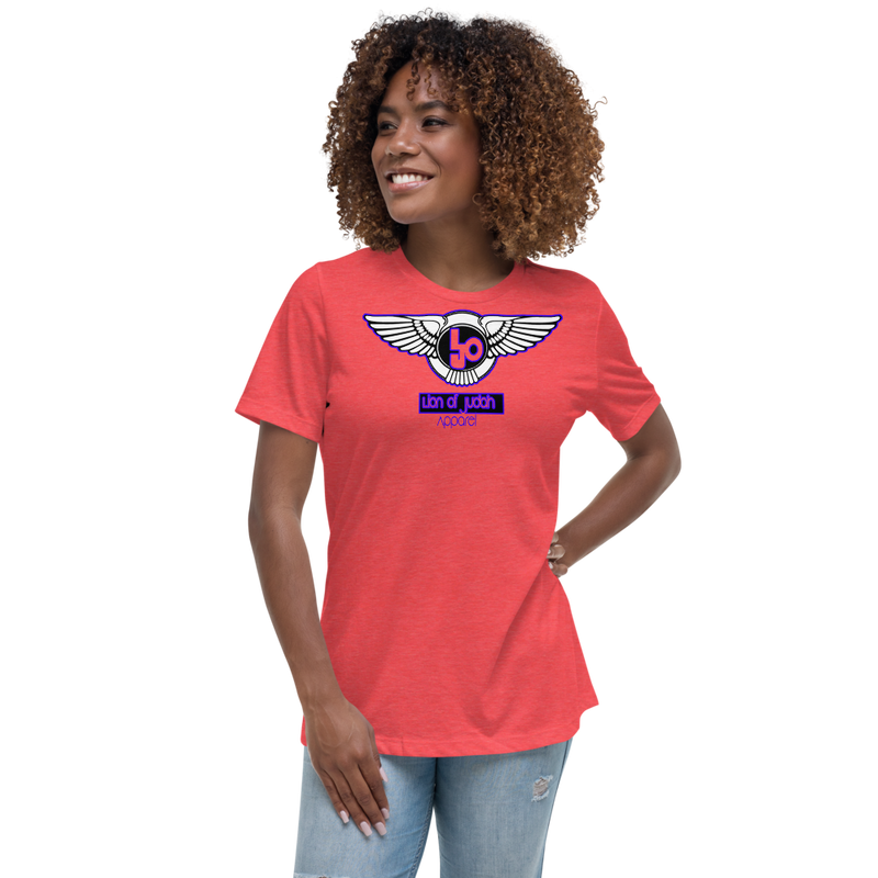 Lion Of Judah Wingz Blue logo Women's Relaxed T-Shirt