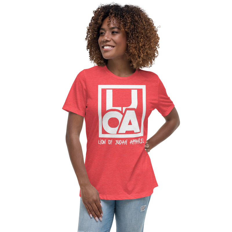Lion Of Judah Apparel White new logo Women's Relaxed T-Shirt