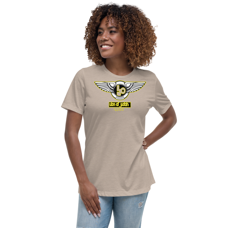 Lion Of Judah Wingz Yellow logo Women's Relaxed T-Shirt