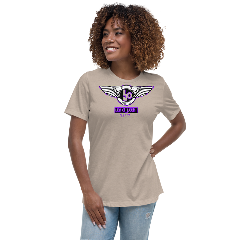Lion Of Judah Wingz Purple logo Women's Relaxed T-Shirt