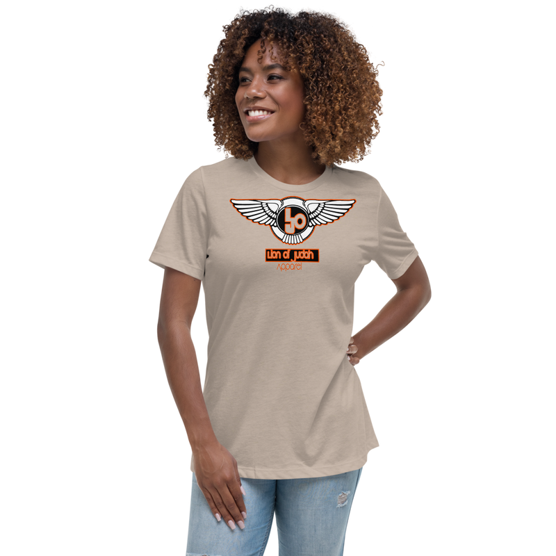 Lion Of Judah Wingz Orange logo Women's Relaxed T-Shirt