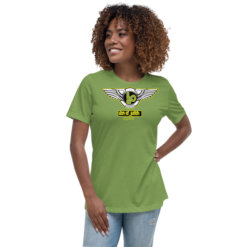 Lion Of Judah Wingz Yellow logo Women's Relaxed T-Shirt