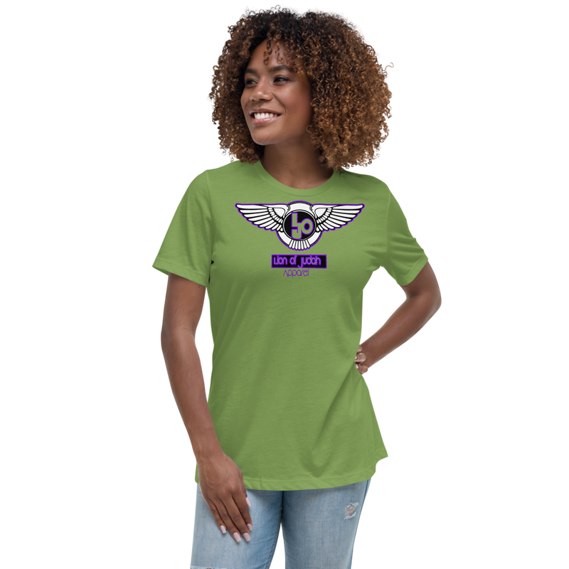 Lion Of Judah Wingz Purple logo Women's Relaxed T-Shirt