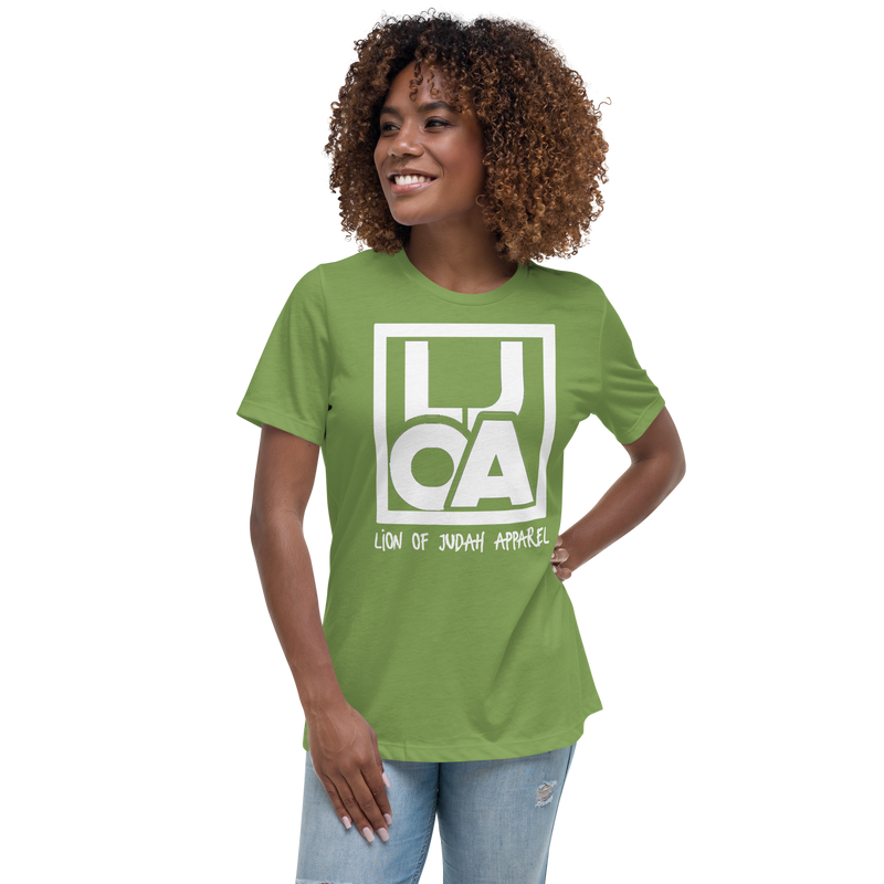 Lion Of Judah Apparel White new logo Women's Relaxed T-Shirt