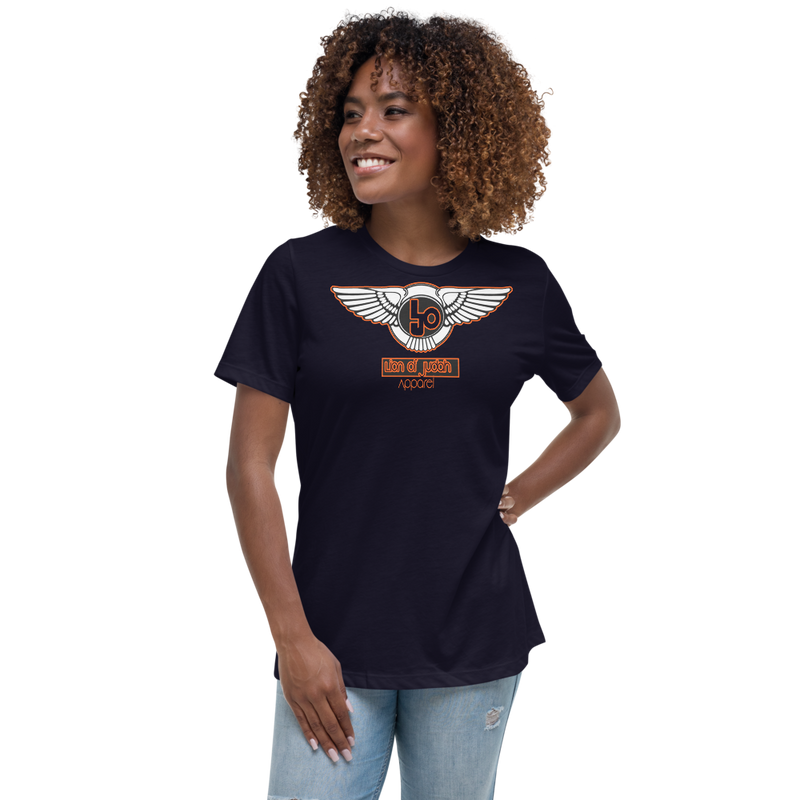 Lion Of Judah Wingz Orange logo Women's Relaxed T-Shirt