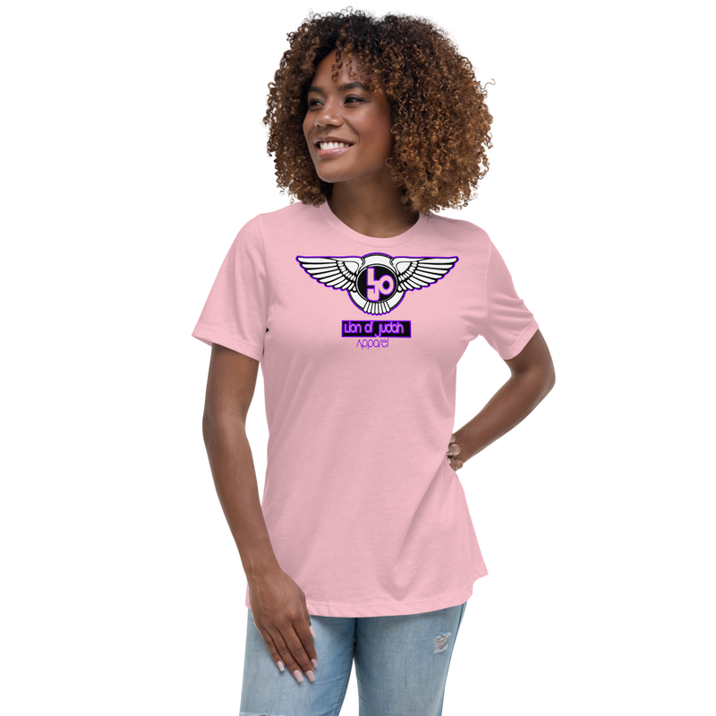 Lion Of Judah Wingz Purple logo Women's Relaxed T-Shirt