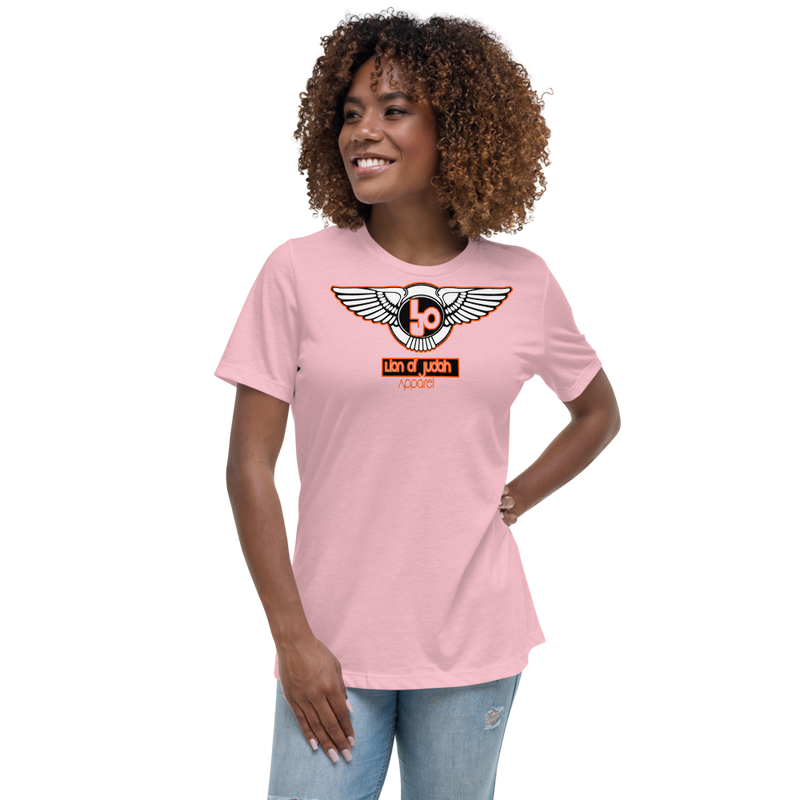 Lion Of Judah Wingz Orange logo Women's Relaxed T-Shirt