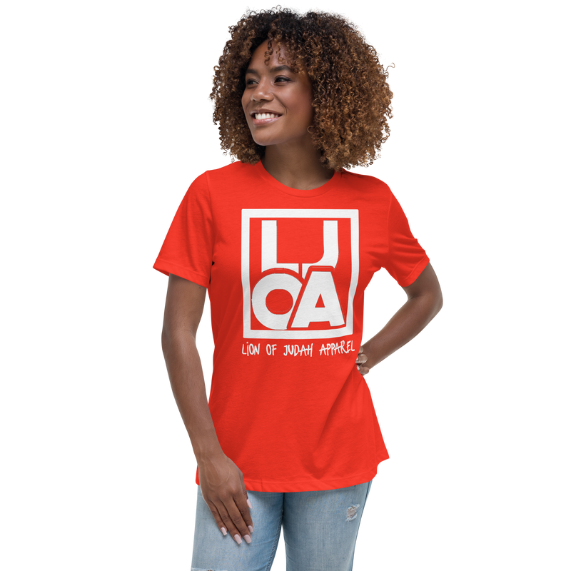Lion Of Judah Apparel White new logo Women's Relaxed T-Shirt