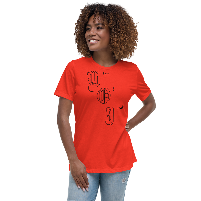 Lion Of Judah Letters Design Women's Relaxed T-Shirt