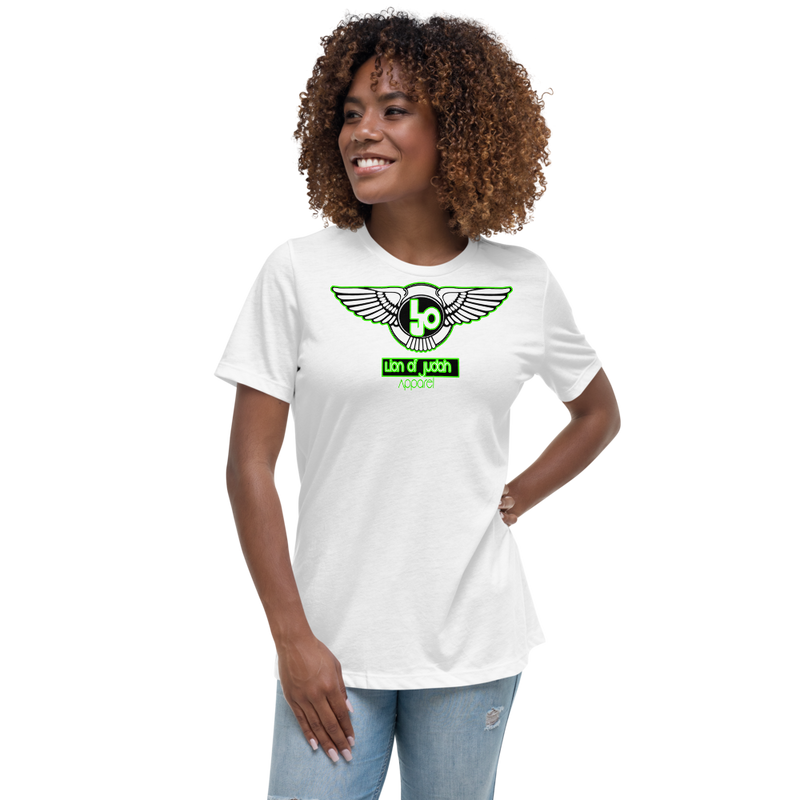 Lion Of Judah Wingz Green logo Women's Relaxed T-Shirt