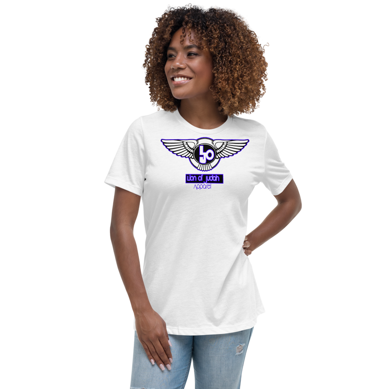 Lion Of Judah Wingz Blue logo Women's Relaxed T-Shirt