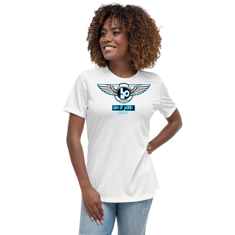Lion Of Judah Baby Blue logo Women's Relaxed T-Shirt