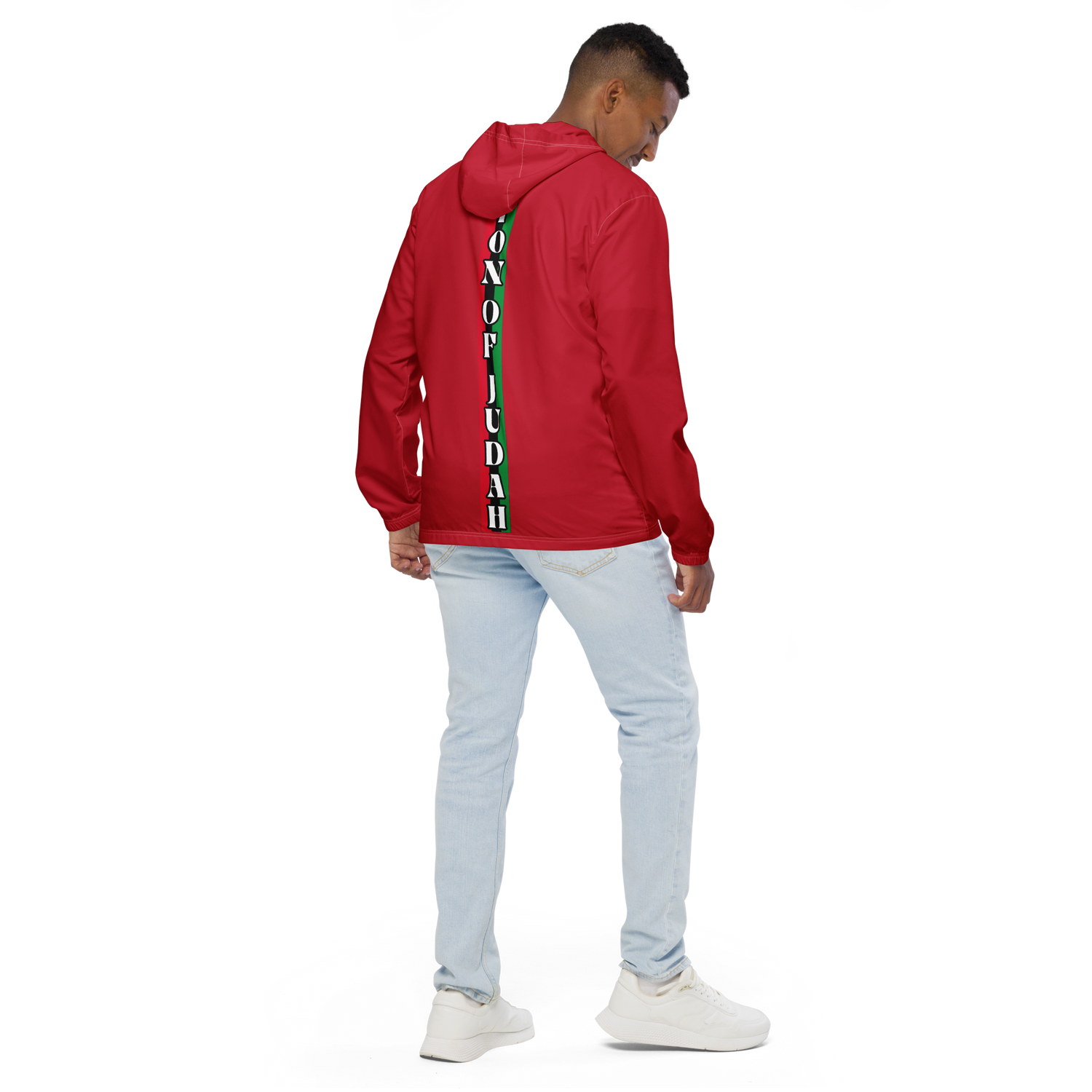 Lion of Judah God Men’s Red windbreaker
